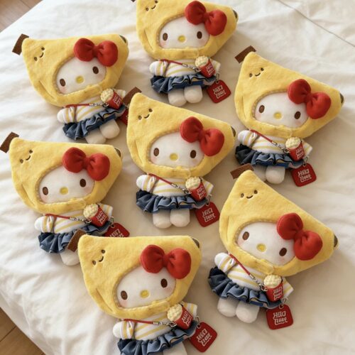 正版卡通香蕉妹凯蒂猫包包挂件可爱毛绒kitty玩偶钥匙扣装饰摆件