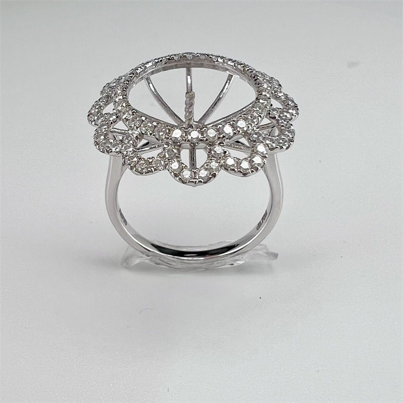 精工代镶18K金莫桑钻戒指配件