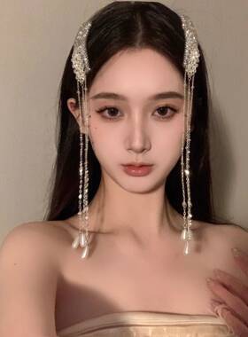 轻奢珍珠瀑布流苏发夹新中式小众