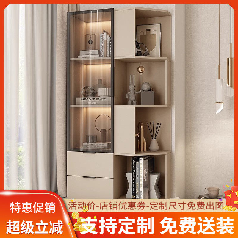 实木飘窗柜收纳柜阳台收纳柜家用书柜置物柜定制高款落地窗台柜子