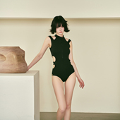 黑骑士 原创少年齐镂空小众少女高冷范显瘦镂空修身 连体泳衣