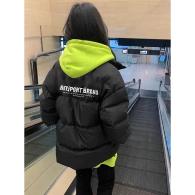 大童初中生美式字母立领棉服女冬初高中学生加厚保暖休闲棉衣外套