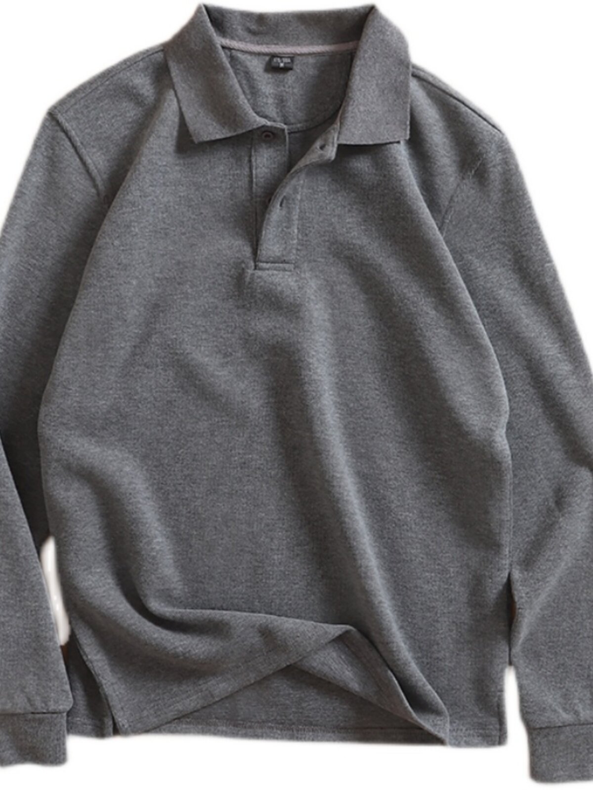 DAILY HEAVY 380G COTTON FOREIGN TRADE MENS CLOTHING TAIL CARGO SIMPLE AUTUMN AND WINTER THICKENED LONG-SLEEVED POLO SHIRT T-SHIRT BOTTOMING SHIRT