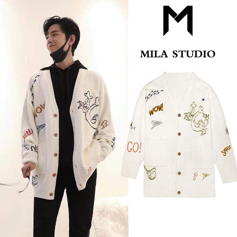 肖战同款衣服2020早秋新款猫和老鼠学院风刺绣卡通宽松针织毛衣女在类目 女装/女士精品, 毛衣中 - 来自Buy2taobao.com提供专业的淘宝代购服务