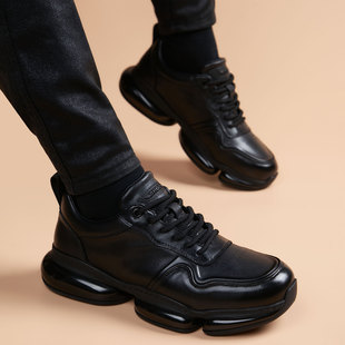 真皮英伦百搭运动男鞋 休闲皮鞋 头层牛皮厚底德比鞋 2025新款 男爆款