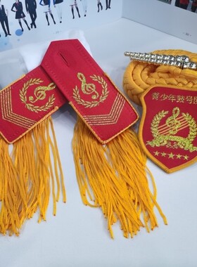 臂章小学生鼓号队兰色肩章表演服装配饰红色肩章臂章演出服配饰