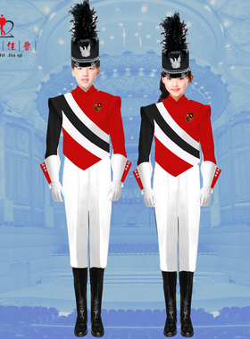上海学生鼓号队行进管乐队服饰儿童红色仪仗队服鼓乐队服装校贵仕