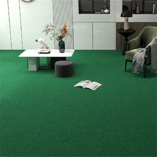 简约阻燃圈绒地毯定制安装写字楼台球厅展览馆美容院学校绿色地毯