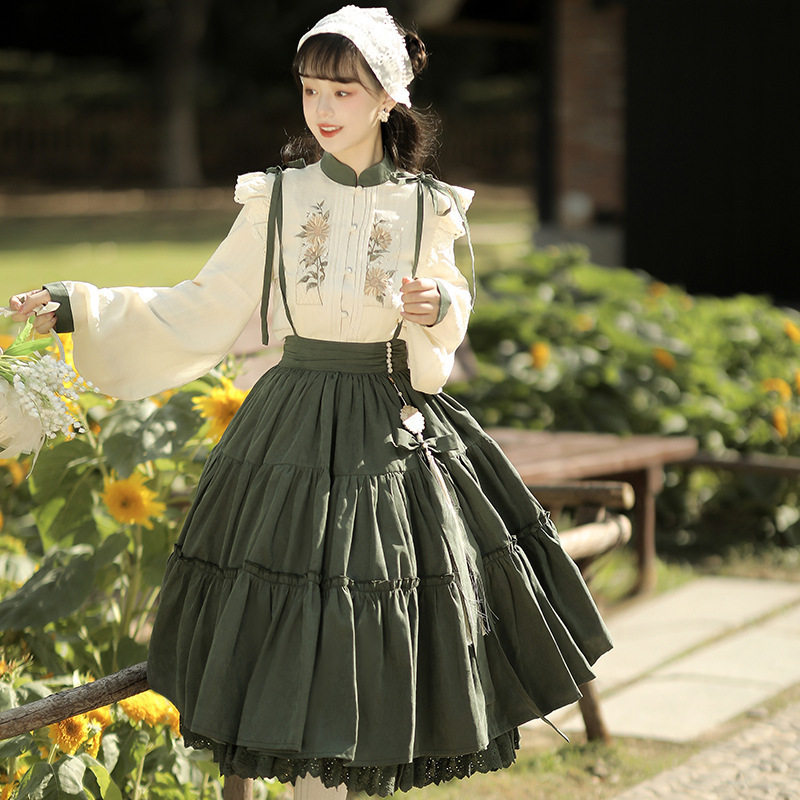 原创国牌向日葵之约lolita汉服套装