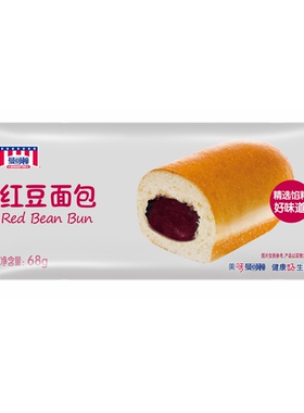 曼可顿红豆面包68g营养早粗粮代餐糕点茶点网红零速食品新款包装