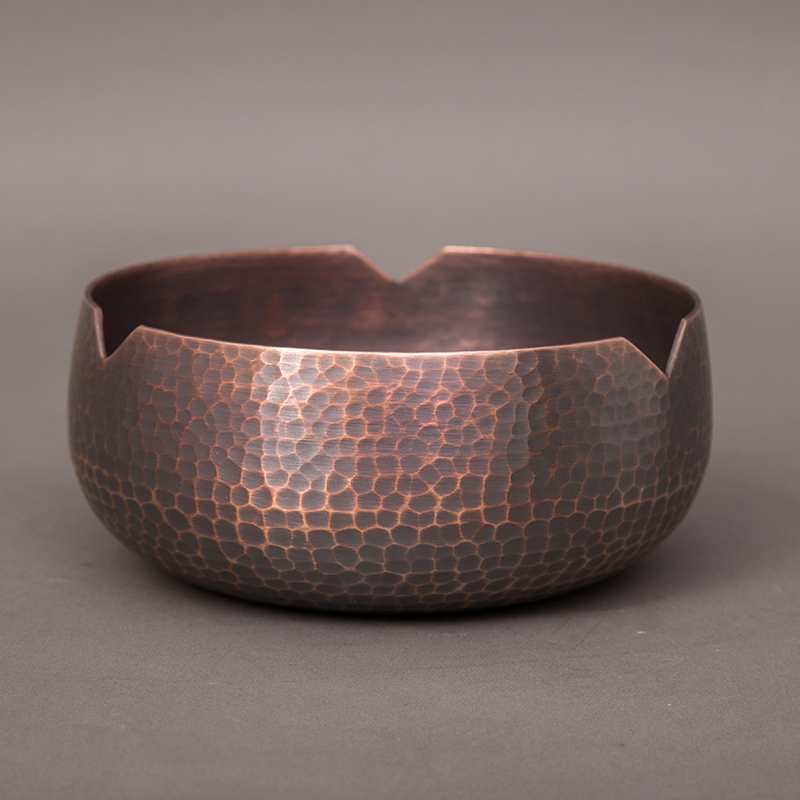 紫铜铜茶洗茶钵盂加厚花边纯手工