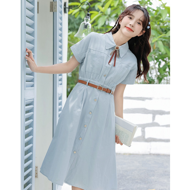 夏季教招教资面试服装教师穿搭女装小个子polo裙子正式场合连衣裙