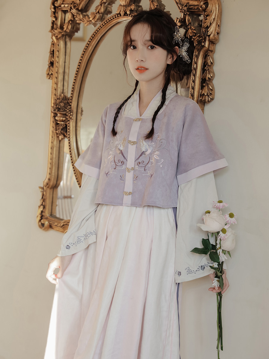 宋制汉服女装春季新款旅游拍照温柔风两件套装改良汉元素日常裙子