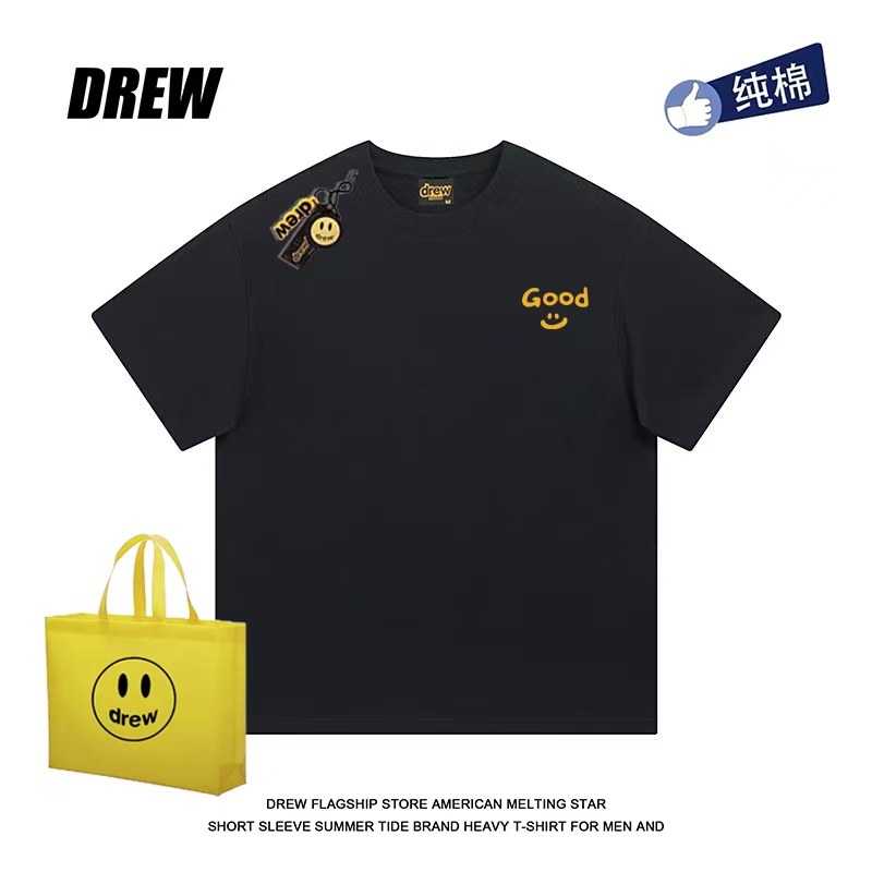 drew休闲简约美式good小字母印花百搭街头纯棉短袖T恤男女潮流ins,男装,T恤,淘宝优惠券,粉丝福利购,淘宝优惠卷