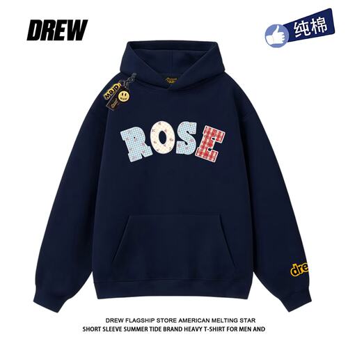drew美式简约秋冬连帽卫衣百搭