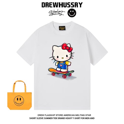 drew卡通Kitty猫休闲纯棉短袖女