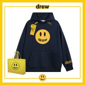 drew笑脸印花美式 潮牌宽松连帽卫衣男女复古纯棉秋冬上衣外套情侣