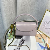 蛇骨链条半圆翻盖迷你小方包春夏新款 小牛皮质感手提单肩斜挎女包