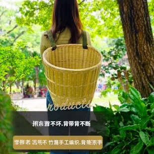 竹编采摘单肩背篓买菜竹篓背篓菜竹编背篓竹篓双肩大背篓背箩舞蹈