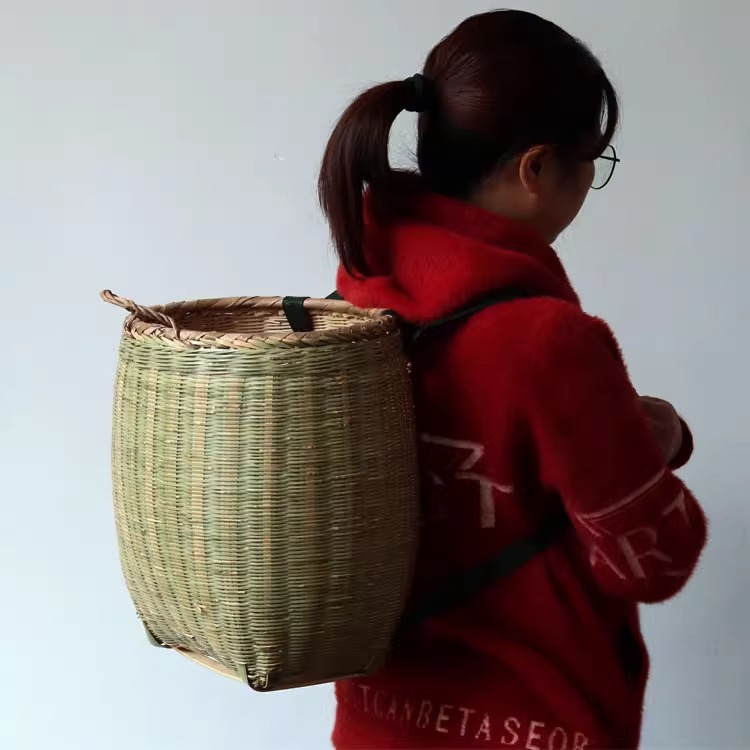 竹背篓竹篓茶叶筐舞蹈道具竹编
