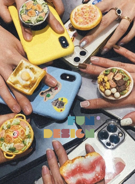 现货 代购手工制作 趣味仿真食物玩食 披萨吐司火锅手机支架 可贴