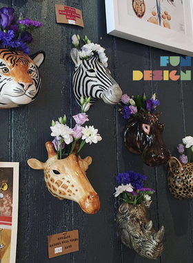 更新现货 英国Quail 动物陶瓷挂墙花瓶民宿墙面装饰可爱居家挂件