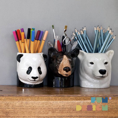 现货更新 Quail代购 手工陶瓷动物花瓶化妆刷桶笔筒创意桌面收纳