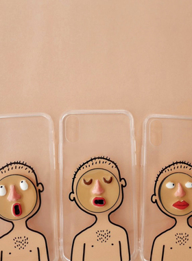 泰国设计师 ip15pro max 风趣可爱立体表情气囊支架手机壳 情侣款