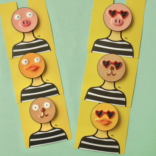 泰国设计师动物立体表情手机支架