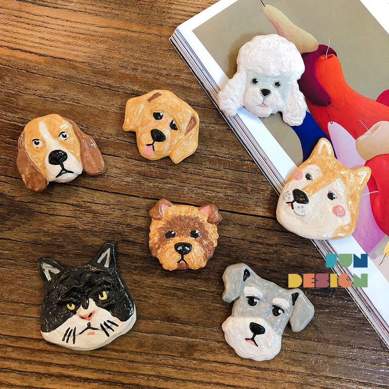 【 FunDesign】手绘陶瓷卡通动物胸针 可爱冰箱贴 泰国小众代购