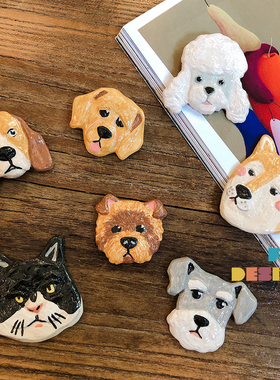 【 FunDesign】手绘陶瓷卡通动物胸针 可爱冰箱贴 泰国小众代购