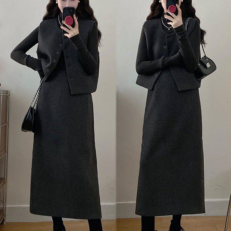 实拍大码女装灰色高级感小香风马甲套装复古气质毛呢三件套,女装/女士精品,大码套装,淘宝优惠券,粉丝福利购,淘宝优惠卷