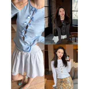 圆领蝴蝶结针织T恤衫 DUO智仙生 网球美少女系列修身