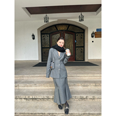 知识分子穿搭美丽奴羊毛衬衫 DUO智仙生 黑标 西服外套和鱼尾长裙