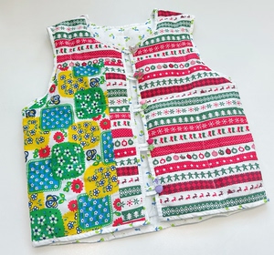 手作自制绗缝圣诞氛围姜饼人美式vintage面料拼布夹棉马甲背心-