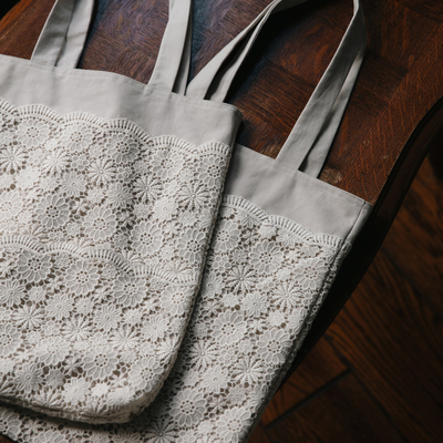 SHOOYA复古蕾丝帆布包