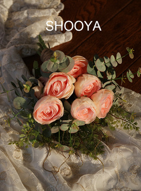 HANDMADE BY SHOOYA 法式乡村风格 森系复古仿真花手捧花 新娘