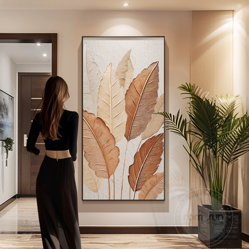 家大业大玄关装饰画高级感入户正对门壁画侘寂风走廊过道尽头挂画