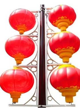 亚克力户外防水LED灯笼大红塑料连串灯笼发光灯杆道路亮化灯笼htt