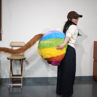 拍马屁道具毛绒拍照打卡装置造型雕塑年会网红马年打卡墙包柱子