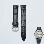 品牌手表皮带真皮女针扣平直接口超薄代用萧邦快乐五钻表带肖邦