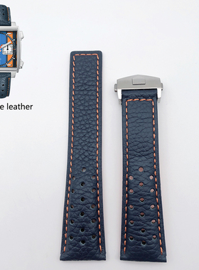 表带男全真皮牛皮耐用柔软透气防汗代用TAG泰格豪华表带配件按扣