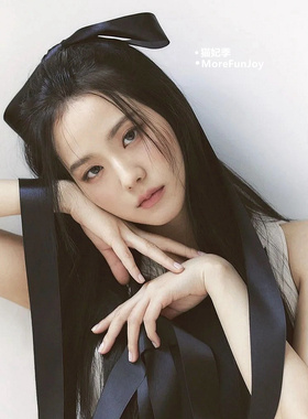 Jisoo金智秀同款黑色长蝴蝶结飘带发夹虞书欣顶夹芭蕾风发饰气质