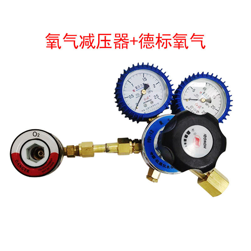 德标氧气减压器双表阀门压力调节器钢瓶带压力表氧气瓶气体减压表