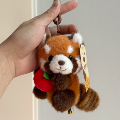 拉线平安果小熊猫毛绒挂件公仔女