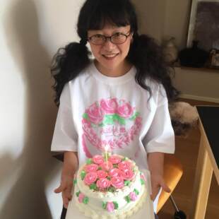 ins韩系小众趣味生日快乐花卉印花慵懒休闲宽松舒适短袖T恤上衣女