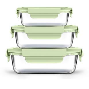 玻璃保鲜盒套装可微波加热冰箱密封盒碗剩菜食物收纳盒儿童水果盒