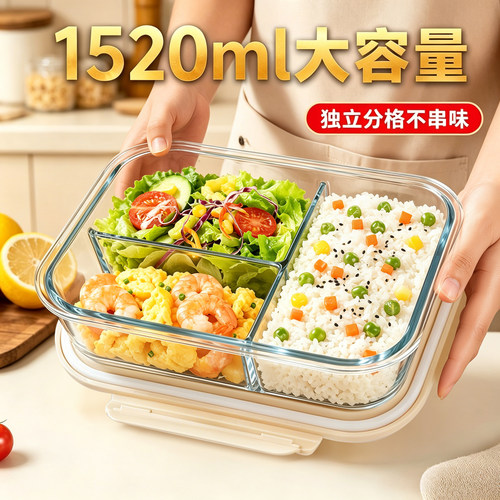 超大容量玻璃饭盒上班族专用