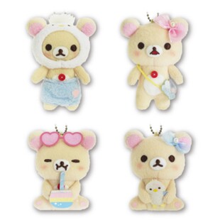 预定轻松熊夏日度假系列熊妹小白熊毛绒挂件玩偶可爱周边