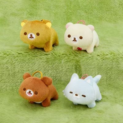 预定SANX轻松熊四足站姿毛绒挂件白熊茶色熊小狼熊哥熊妹周边玩偶